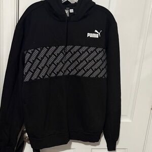 Puma Black and Gray Logo Hoodie